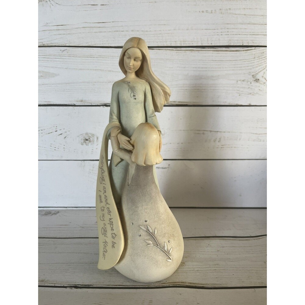 Enesco 2008 Foundation Angel Mother Artist Karen Hahn Inscription On Skirt 8.5”